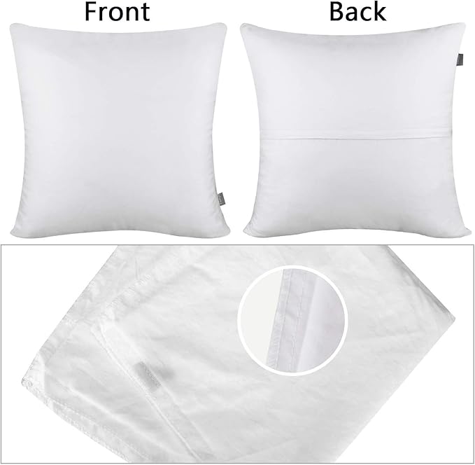 Thmyo 4-Pack 100% Cotton Comfortable Solid Decorative Throw Pillow Case Square Cushion Cover Pillowcase Christmas Pillow Covers DIY Pillowcase for Sofa Bed Car(Only Covers,No Pillows)(16x16inch,White)