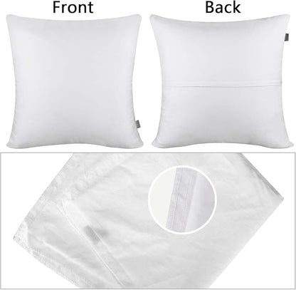 Thmyo 4-Pack 100% Cotton Comfortable Solid Decorative Throw Pillow Case Square Cushion Cover Pillowcase Christmas Pillow Covers DIY Pillowcase for Sofa Bed Car(Only Covers,No Pillows)(16x16inch,White)