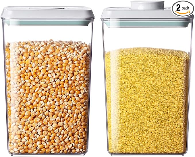 Food Storage Containers with Lids, 2.9Qt 2Pcs Airtight Pop Food Storage by EQI