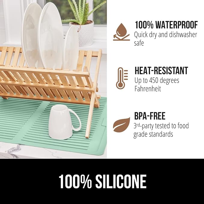 GORILLA GRIP 100% BPA-Free Patented Silicone Dish Drying Mat - Image 4