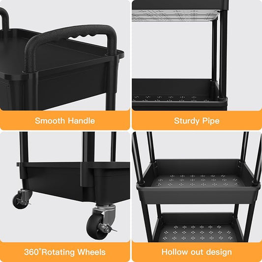 3 Tier Rolling Utility Cart - Image 2