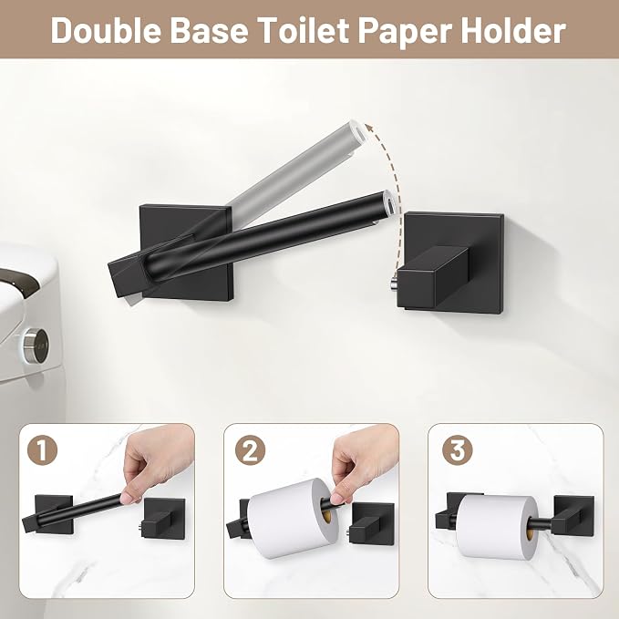 Towel Ring Set 4 Piece Bathroom Hardware Set Includes Towel Ring 2 Towel Hooks - Image 4