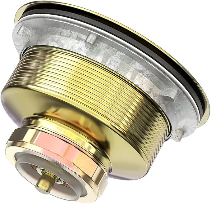 KONE 3-1/2 Inch Kitchen Sink Drain Assembly Stainless Steel Gold Kit - Image 3