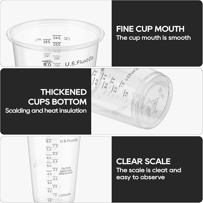 Plastic Measuring Cups 8OZ, 200 PACK Disposable Mixing Cups - Image 5