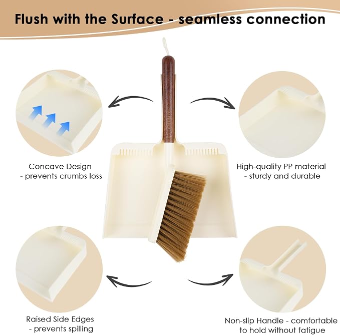 Hand Broom and Dustpan Set, Portable Small Dustpan and Brush Set - Image 6