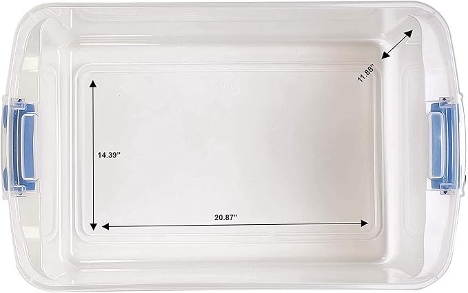 HOMZ 2-Pack Latching Lid, Large Clear Plastic Storage Bins - Image 9