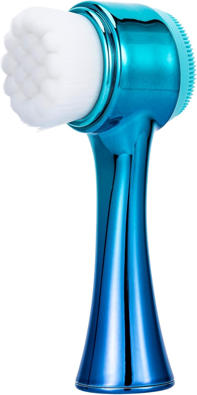 Face Brush 2 in 1, Facial Cleansing Exfoliating Scrubber Brush, Silicone Double by BEOMEEN