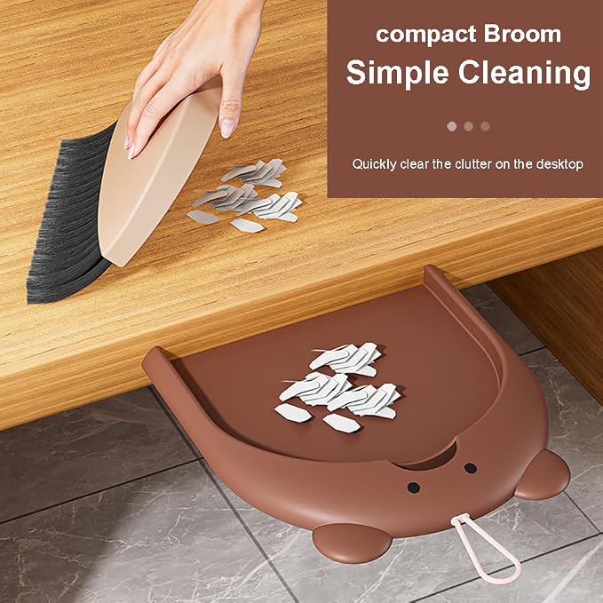 Mini Broom and Dustpan Set Cute Portable Hand Broom and Dustpan Small Dust Pan - Image 2