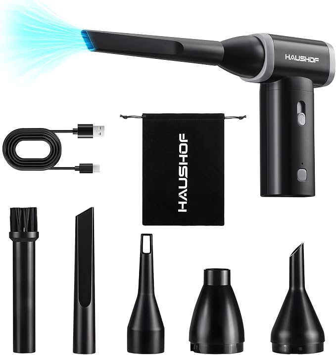 HAUSHOF 8V Mini Electric Air Duster-110, 000RPM High Power Compressed Air blower - Image 8