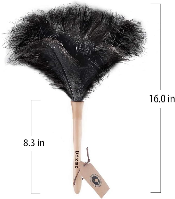 Feather Duster, Ostrich Feather Duster Ddzmz Fluffy Natural Genuine Ostrich - Image 2