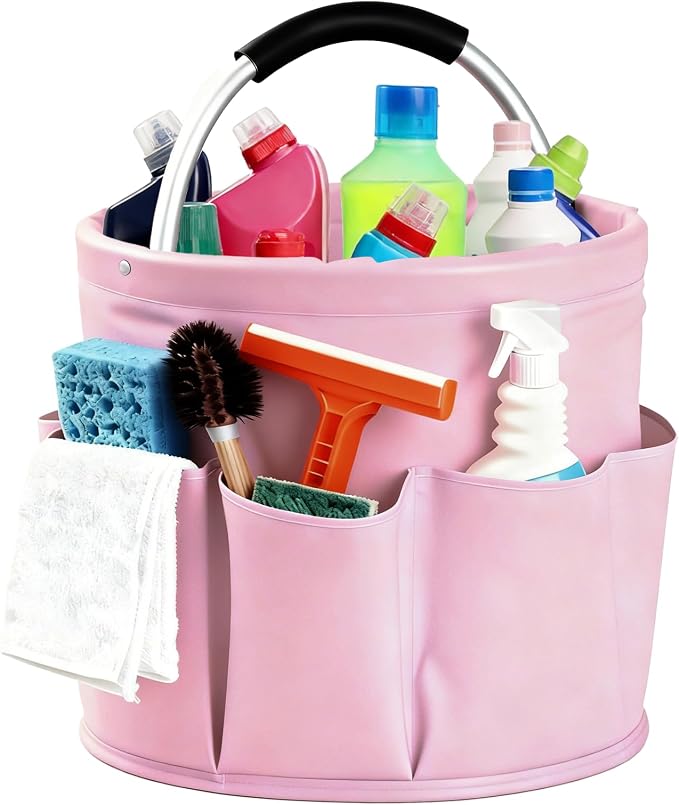 Cleaning Caddy with Handle, Cleaning Products Organiser, Foldable Storage Basket by Unknown