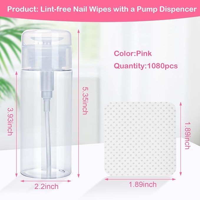 Lint Free Nail Wipes, Acetone Nail Polish Remover 1080PCS - Image 6