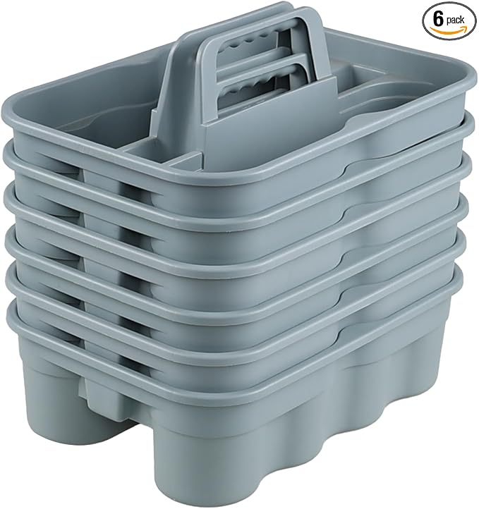 6-Pack Plastic Cleaning Tool Caddy, Cleaning Utility Caddy Tote by Esdiplot
