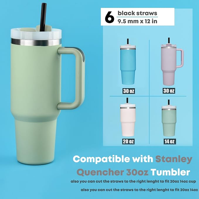 ALINK Black Replacement Straws for Stanley 30 oz Tumbler, DISHWASHER SAFE - Image 8