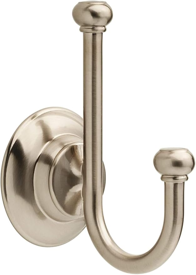 Delta Porter Towel Hooks SpotShield Brushed Nickel Double J, Wall Mounted by DeltaFaucet