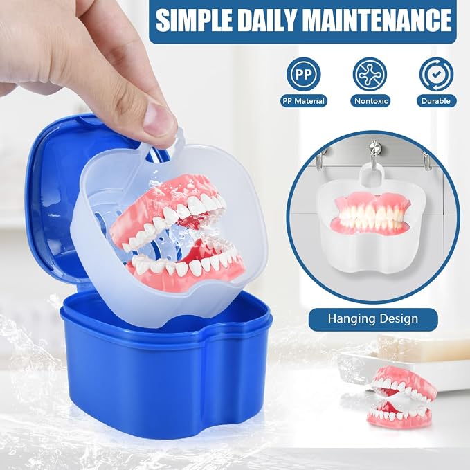 2 Pack Denture Bath Case Cup Box Holder Storage Container - Image 3