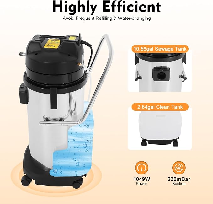 40L Commercial Carpet Cleaning Machine, 3 in 1 Carpet Spraying Floor Brush - Image 6