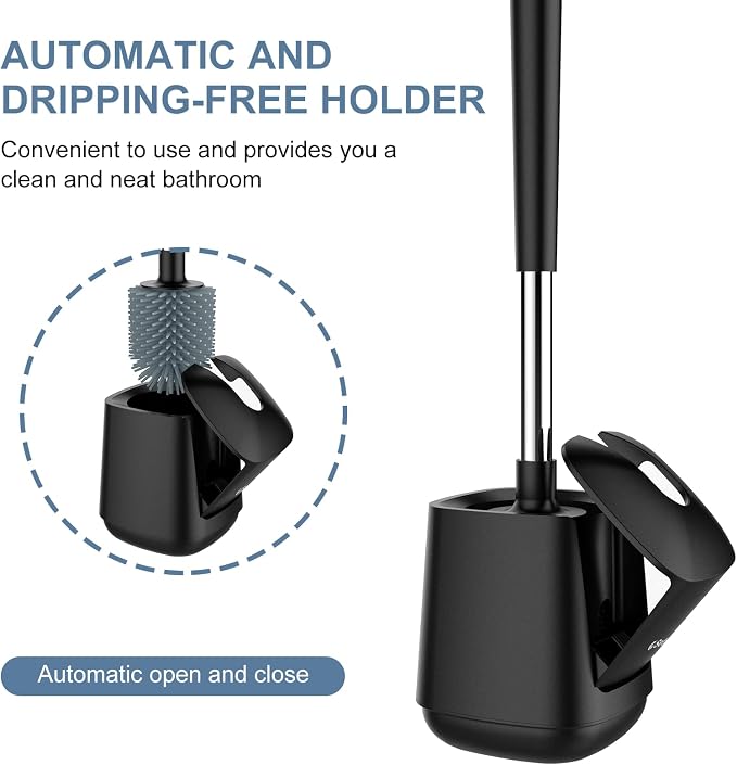 SetSail Silicone Toilet Bowl Brush and Holder Automatic Toilet Brushes - Image 4
