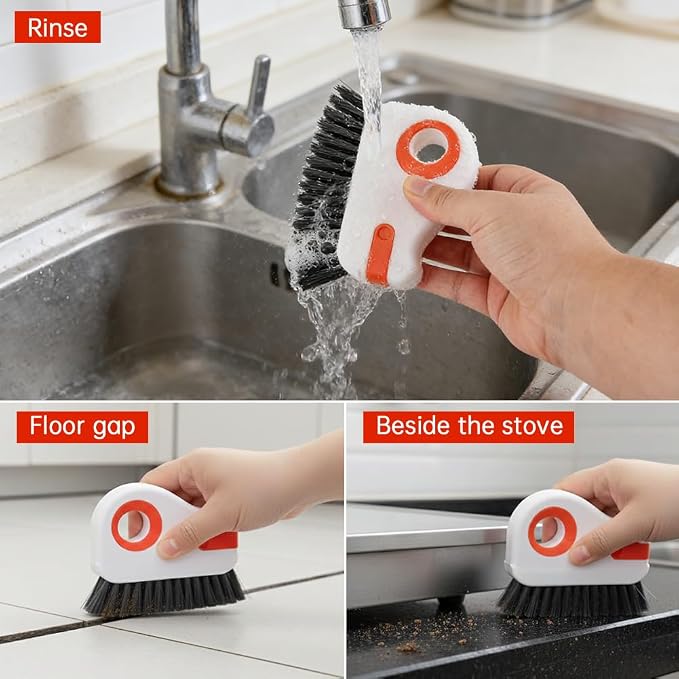 2Pcs Window Track Cleaner with Hard Bristle Brush & Scraper, 2-in-1 Groove - Image 9
