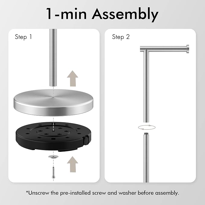 KES Toilet Paper Holder Stand SUS 304 Stainless Steel Rustproof Pedestal - Image 7