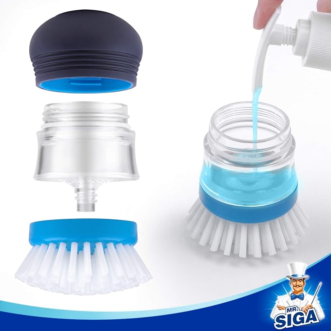 MR.SIGA Soap Dispensing Palm Brush Storage Set, Kitchen Brush - Image 8