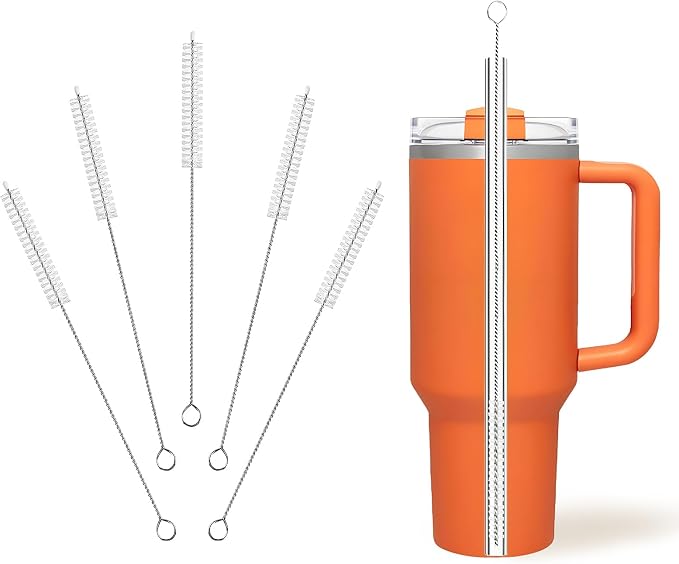 Cleaning Brushes for Reusable Drinking Straws, Long Wire Handle, Bottle and by Unknown