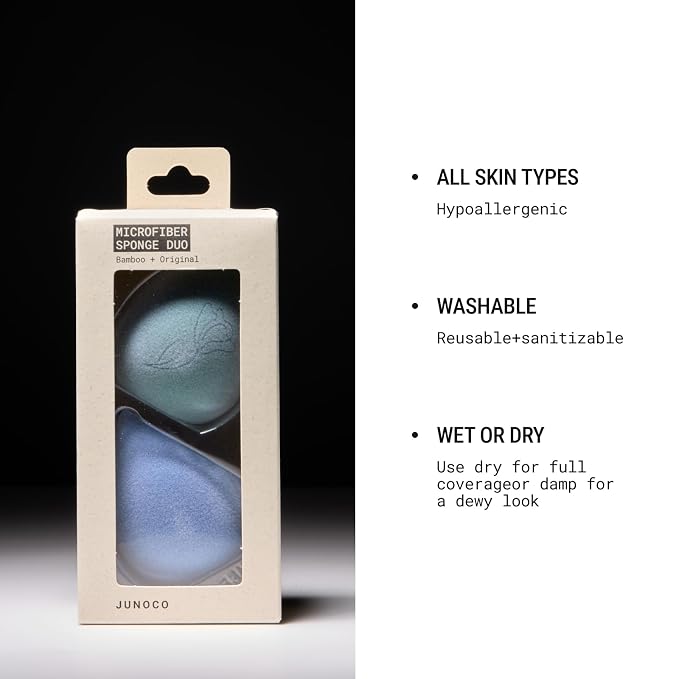 JUNO & Co. Microfiber Makeup Sponge, Dual Layer Technology - Image 6