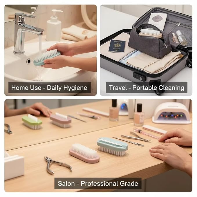 4 Pack Nail Brush for Cleaning Fingernails, Double-Sided Hand & Nail Scrubber - Image 7