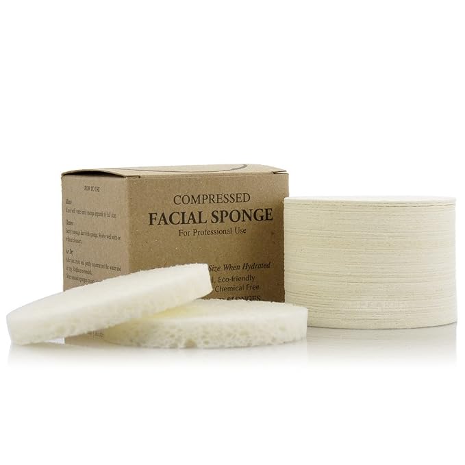 Appearus Natural Cellulose Facial Sponges – 50 Pack – Professional Spa Facial by APPEARUS