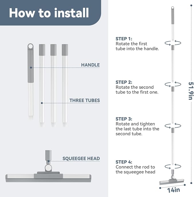 Floor Squeegee with 180° Rotating Head, Squeegee - Image 7
