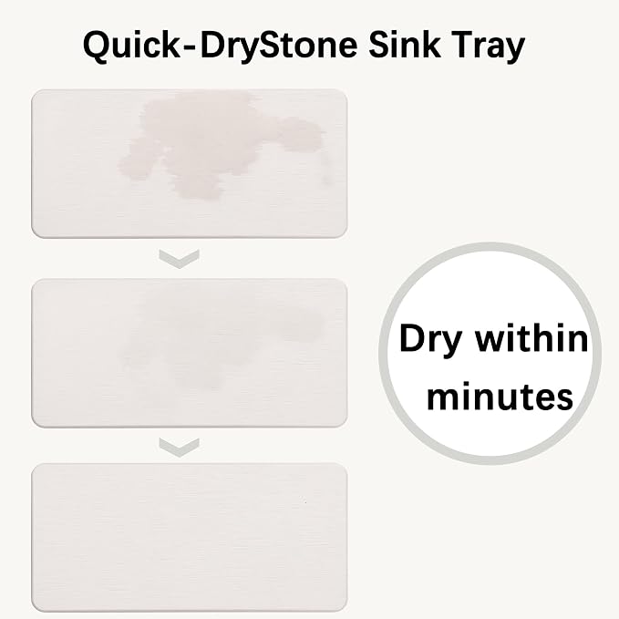 2 Pcs Water Absorbing Stone Trays, Kitchen/Bathroom Sink Soap Dish, Diatomite - Image 7