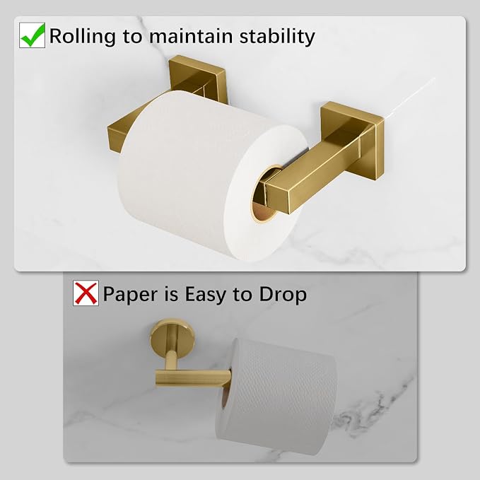 Toilet Paper Holder Wall Mounted Post Pivoting Square Tissue Holders Roll - Image 6