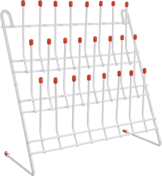OUNONA Laboratory Beaker Drying Holder 24 Peg Lab Drying Rack Vertical Bottle by OUNONA