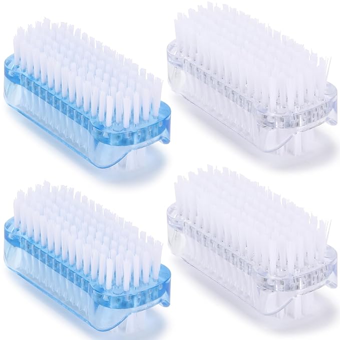 Nail Cleaning Brushes Plastic for Fingernails 2-Sided Non-Slip Nail Brushes 4 by Tbestmax