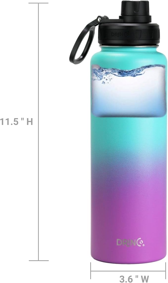 DRINCO Stainless Steel Water Bottle Spout Lid Vacuum Insulated Double Wall - Image 5