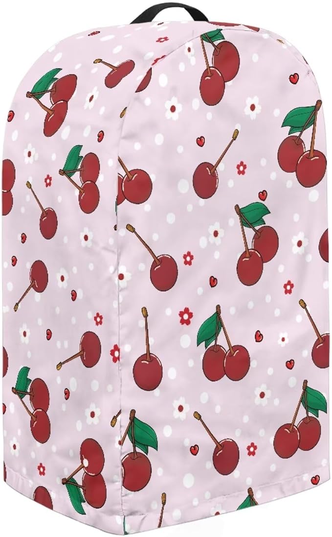 Cherry Print Blender Covers for Kitchen Food Processor Cover with Handle, Drawstring Dust Covers for Kitchen Appliances Stand Mixer or Coffee Maker Appliance Cover