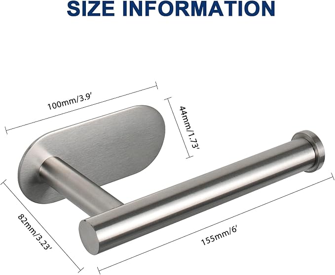NearMoon Toilet Paper Holder Self Adhesive, Premium Thicken SUS304 Stainless - Image 3