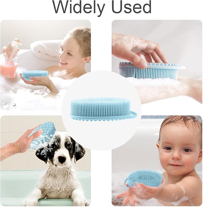 Soft Silicone Body Scrubber 2 PCS Silicone Body Shower, Silicone Loofah 2 in 1 - Image 9