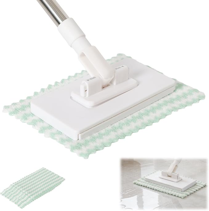 Disposable Dust Mop with 10 Reusable Cloths, Mini Foldable Mop, No-Touch Attach by Unknown