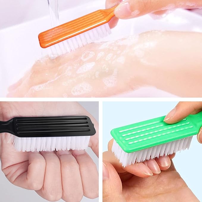 24 Pcs Handle Grip Nail Brush, NICEMOVIC Hand Fingernail Cleaner Brush Manicure - Image 3