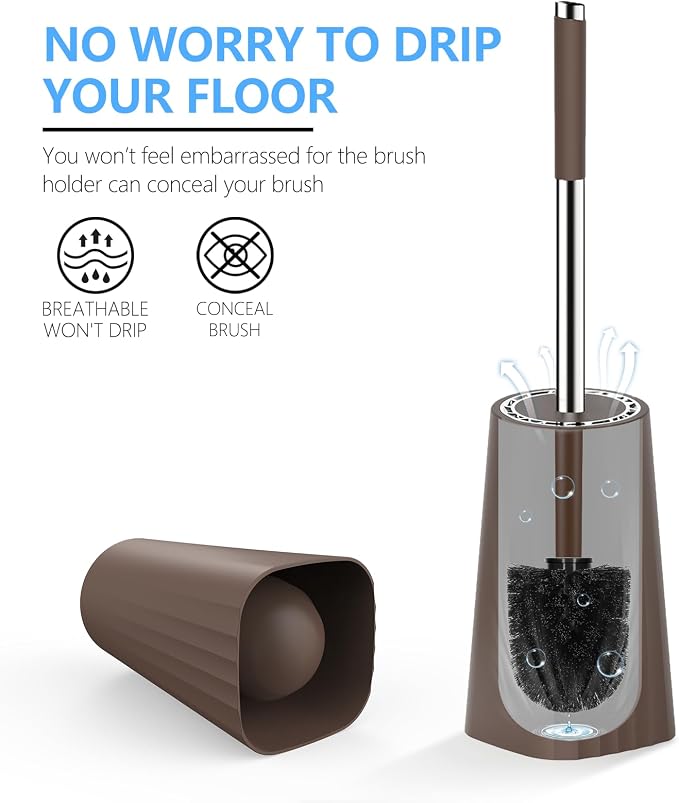 SetSail Toilet Brush, Compact Size Toilet Bowl Brush and Holder Toilet Brushes - Image 6