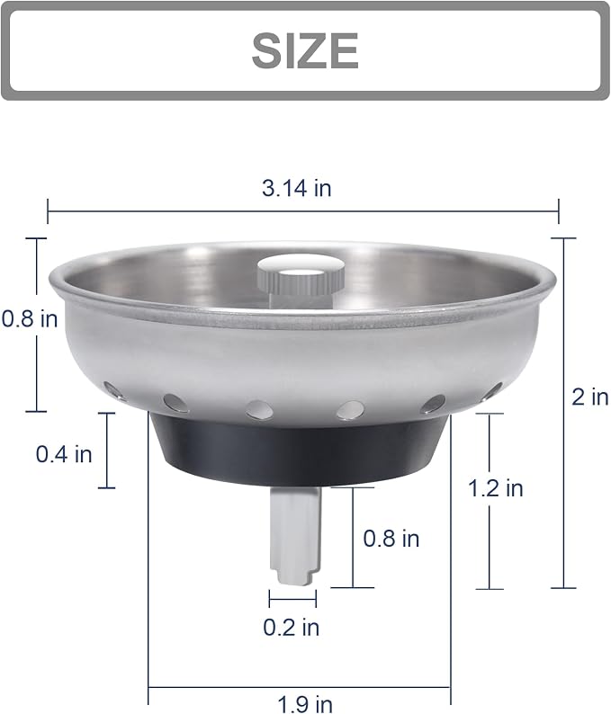 KONE 2PCS Kitchen Sink Basket Strainer Replacement - Image 2