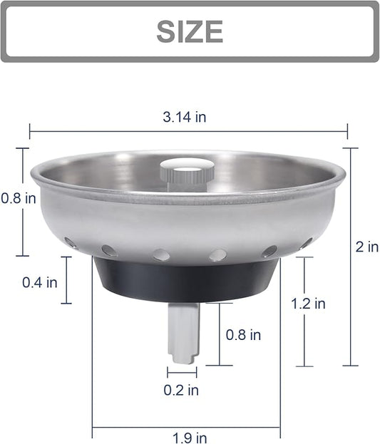 KONE 2PCS Kitchen Sink Basket Strainer Replacement - Image 2