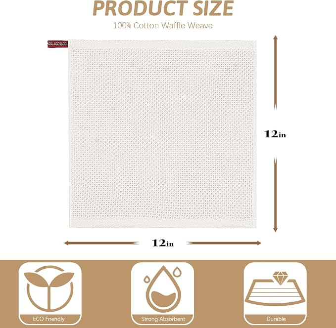Nialnant 6 Pack Dish Rags, 100% Cotton Kitchen Dish Cloths - Image 2