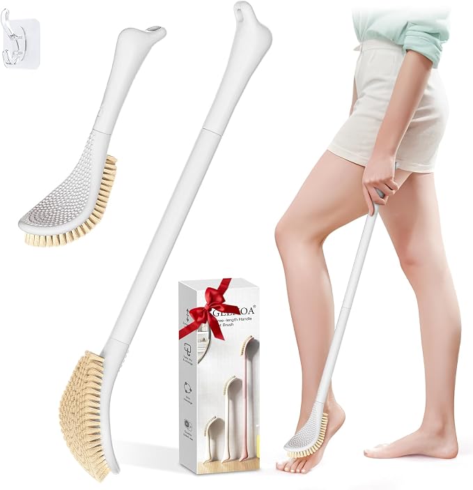 New Foot Brush with Adjustable Long Handle, 3-in-1 Foot Scrubber by GEENOA