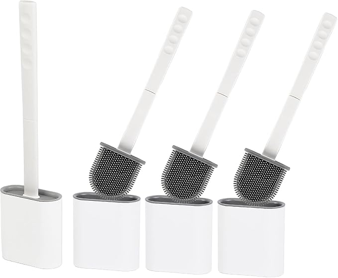 Modern Minimalist Silicone Toilet Brushes & Holders by WeArtLeaves