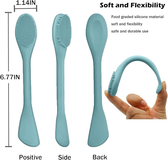 Facial Cleansing Brush, 2 in 1 Silicone Face Mask Brush & Face Scrubber - Image 6