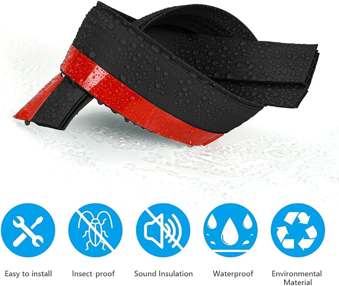 Ainiv Door Draft Stopper Under Door Seal, Adhesive Under Door Sweep Weather - Image 5