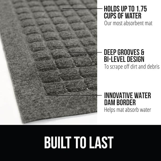 GORILLA GRIP Front Door Mat, Indoor Outdoor Ultra Absorbent HydroAbsorb Doormat - Image 3