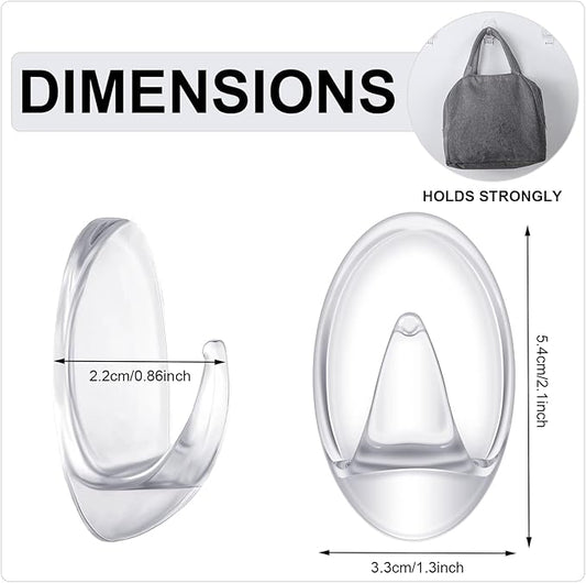 Blulu 12 Pcs Clear Adhesive Hooks - Image 2